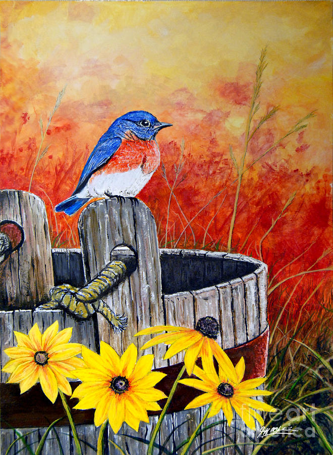 Bluebird Painting - Bluebird Spring  by Jeff McJunkin