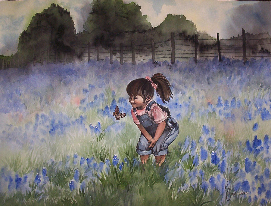 Bluebonnet Cutie Painting by Kim Whitton