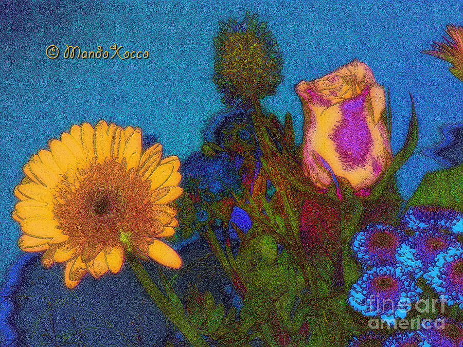 Blue flower Digital Art by Mando Xocco