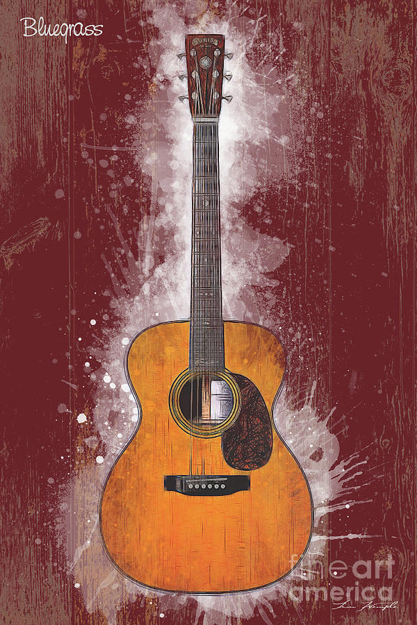 Bluegrass Guitar Digital Art by Tim Wemple