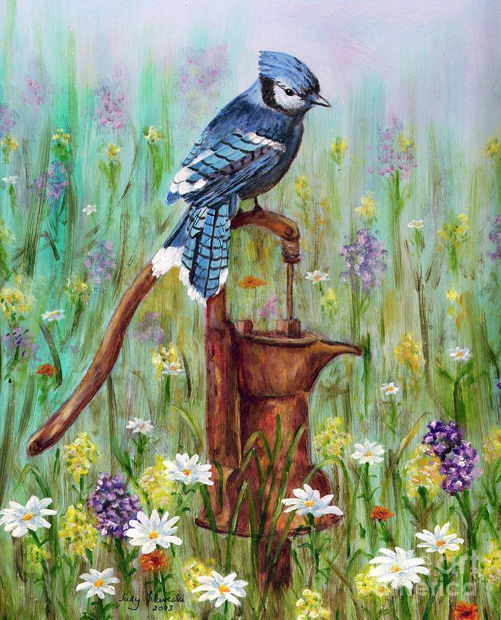 Beautiful Blue Jay - Watercolor Art by Christina Rollo