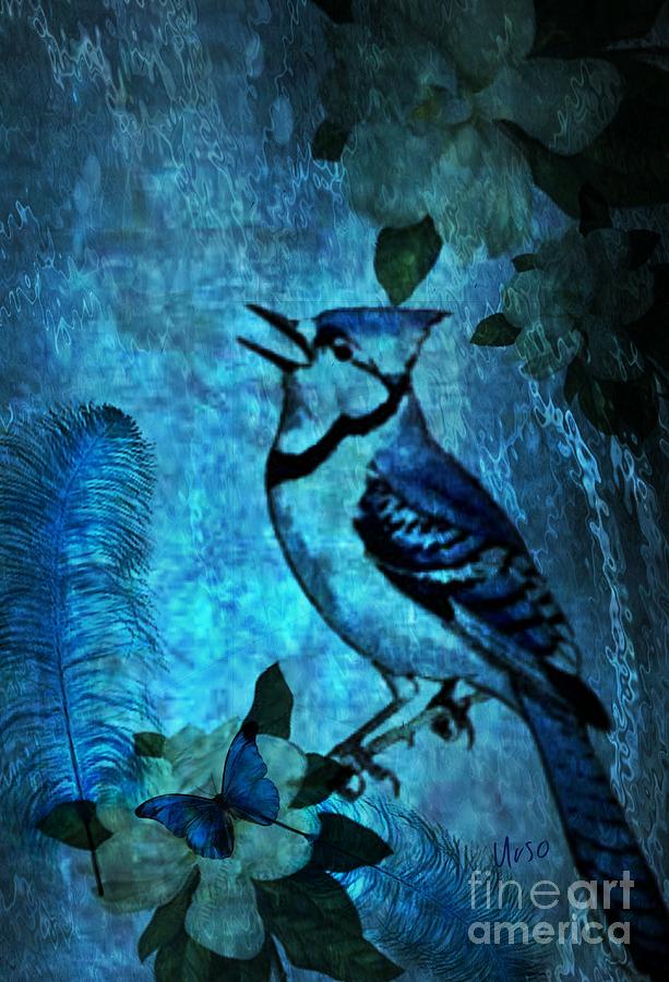 Bluejay Song Digital Art by Maria Urso