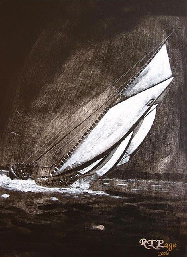 Bluenose at Night Going Painting by Richard Le Page