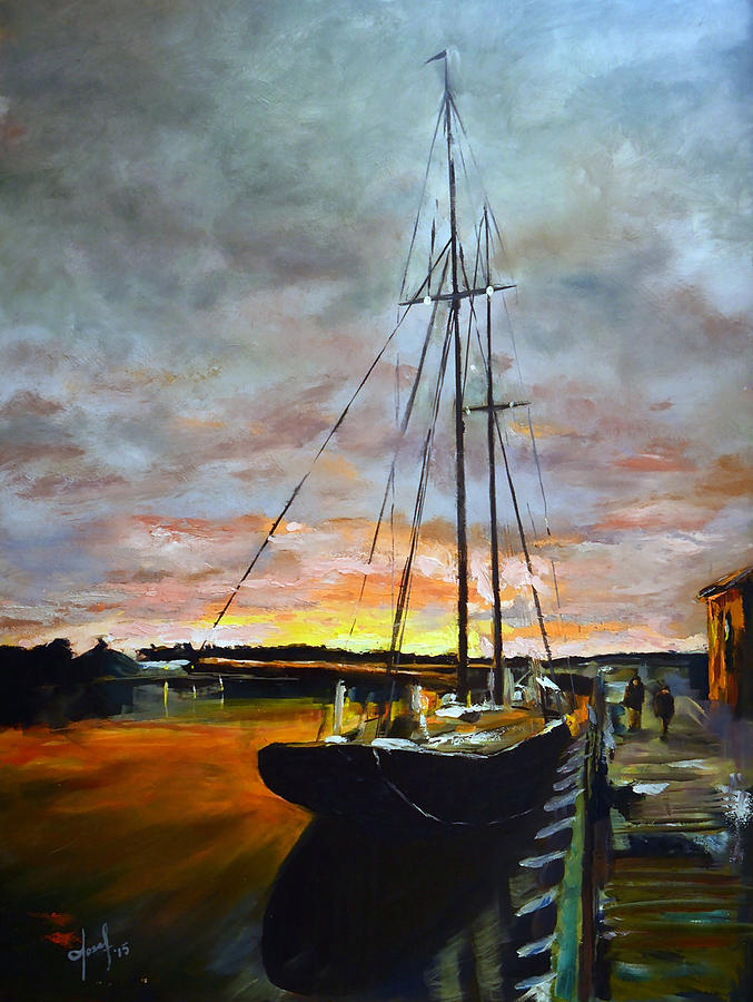 Bluenose II at Dock Painting by Josef Kelly