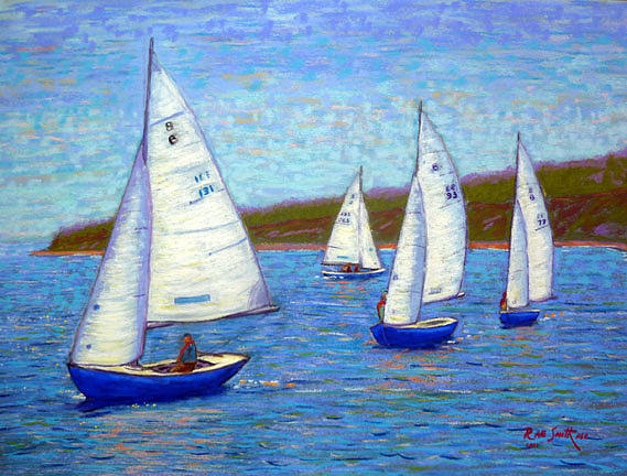 Bluenose sailpast part one Pastel by Rae  Smith PSC