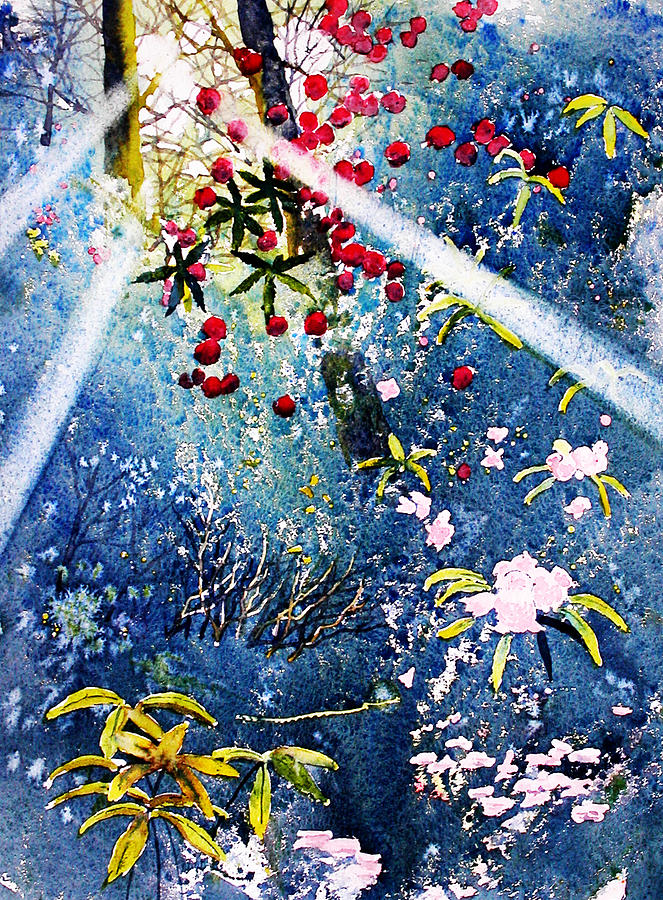 Blues and Berries Painting by Glenn Marshall
