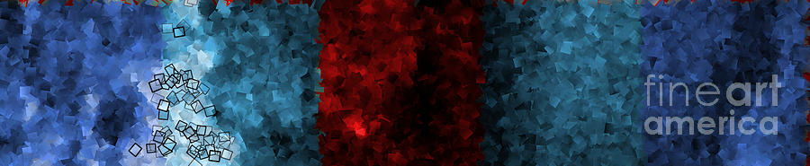 Blues and Red Strata - Abstract Tiles No. 16.0229 Digital Art by Jason Freedman