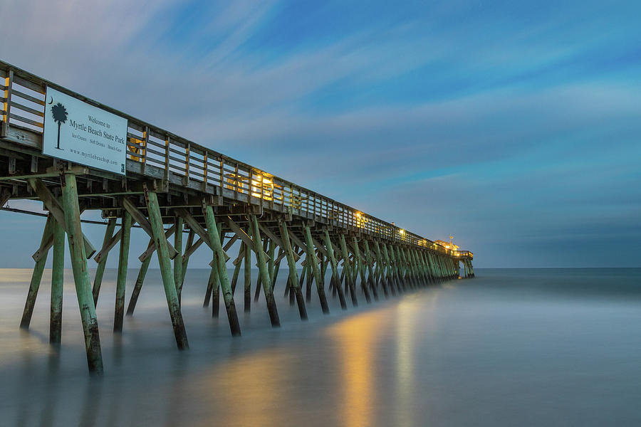 Pier Photograph - Blues Beach by Charles Lawhon