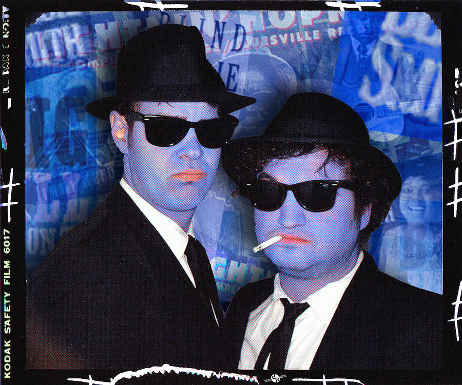 Blues Brothers Blue Painting by Tony Rubino