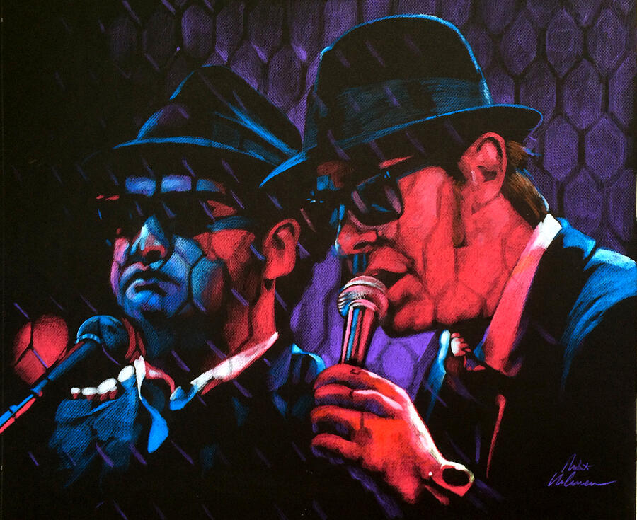 The Blues Brothers Pastel - Blues Brothers by Robert Korhonen