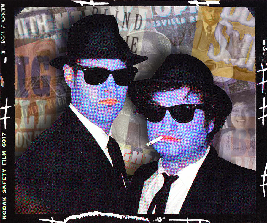 The Blues Brothers Painting - Blues Brothers Sepia by Tony Rubino