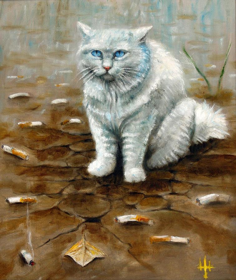 Cat Painting - Blues-cat by Yevgeniy Dubkov