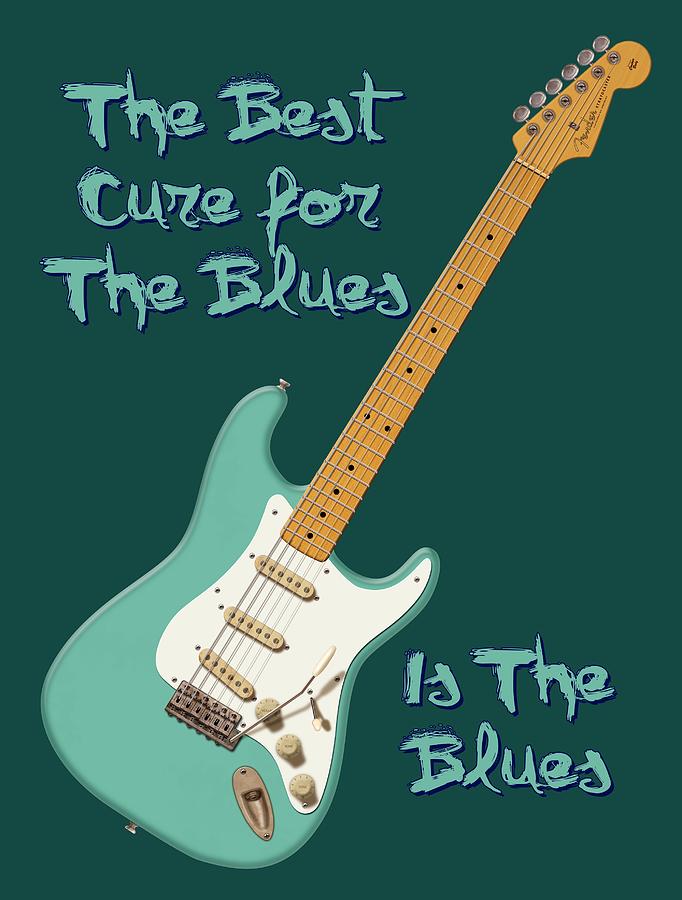 Music Digital Art - Blues Cure Seafoam by WB Johnston