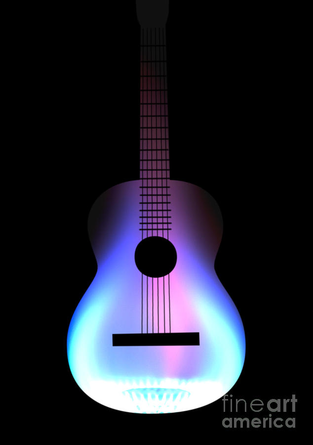 Guitar Digital Art - Blues Guitar on Fire by Andy Smy