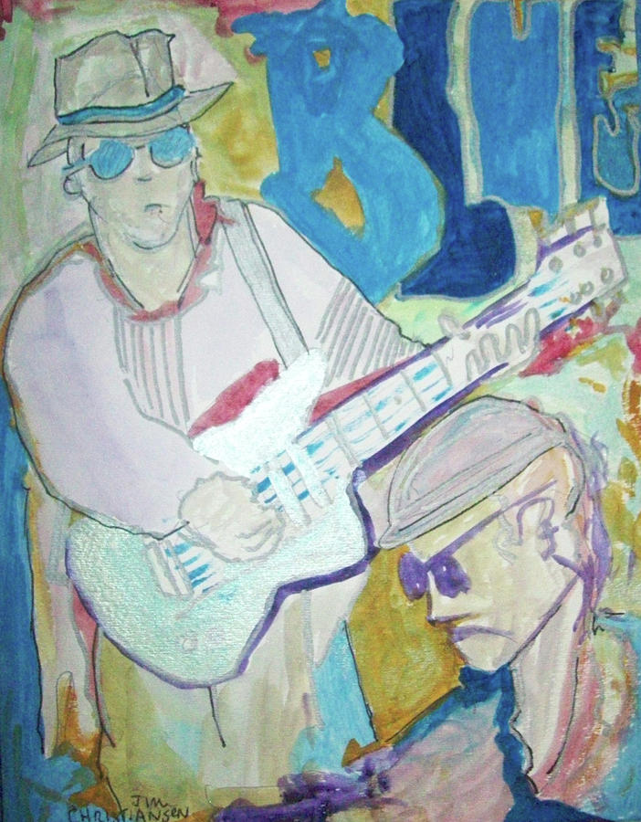 Blues Guitar Sketch Painting by James Christiansen