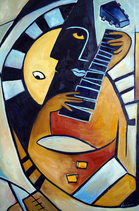 Blues Guitar Painting by Valerie Vescovi