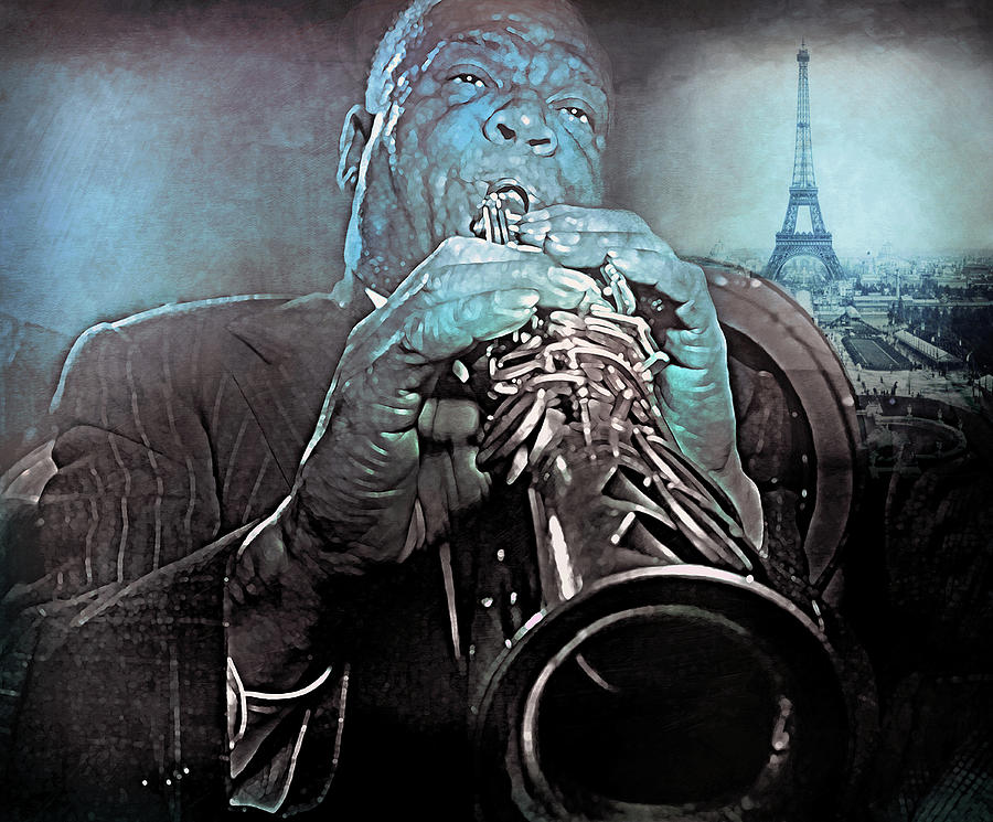 Blues in Paris Sidney Bechet Mixed Media by Mal Bray