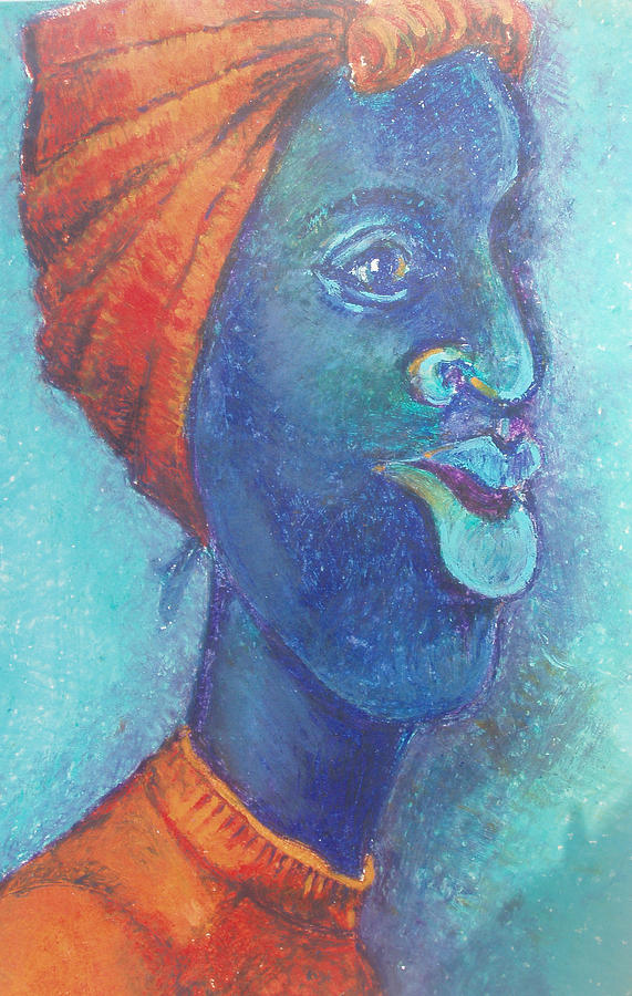 Portrait Painting - Blues Lady by Diana Davenport