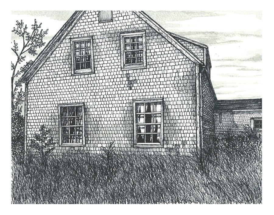 Blues Mills Farm House  Drawing by Jonathan Baldock