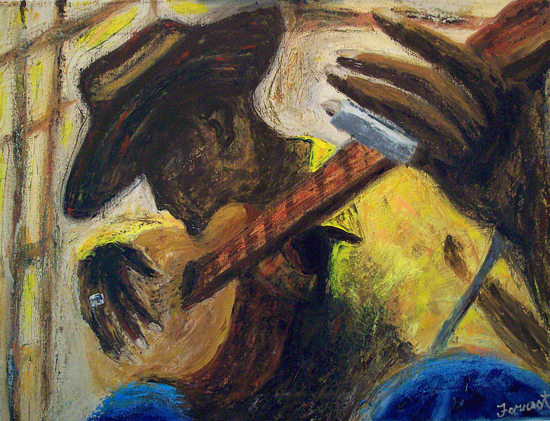 Bluesman Painting By Allen Forrest