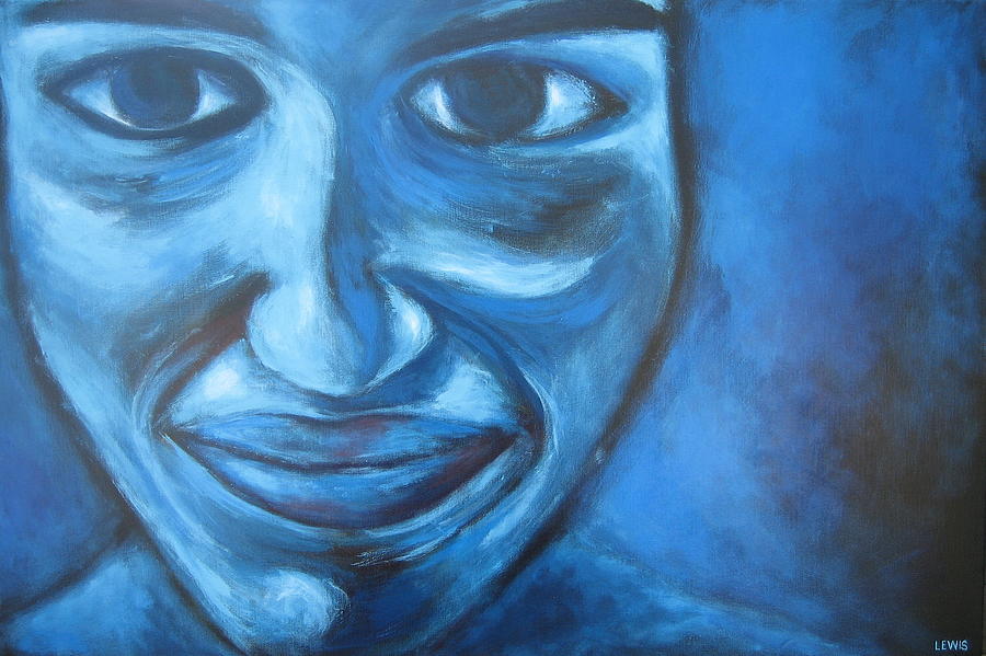 BlueSmile Painting by Ellen Lewis