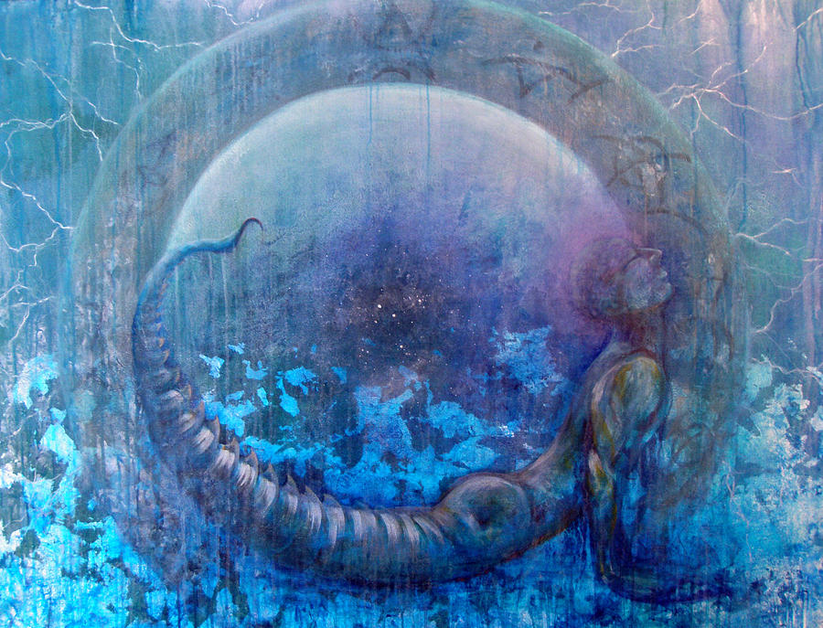 Blue Stargate Painting by Ashley Kujan
