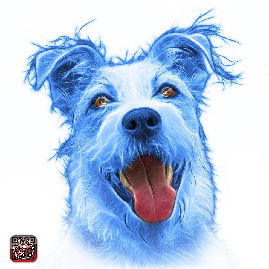 BlueTerrier Mix 2989 - WB Painting by James Ahn