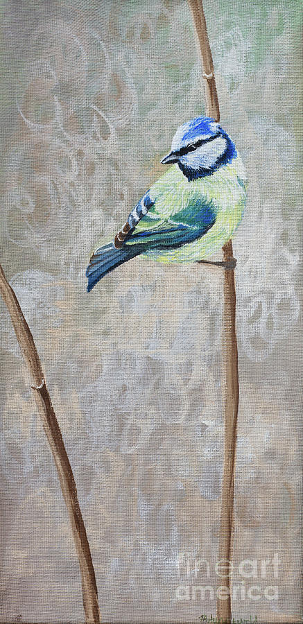 Bluetit Painting by Tracey Hunnewell