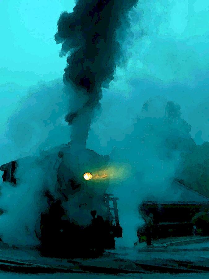 Bluetone Ghost Train Photograph by Carolyn Jacob