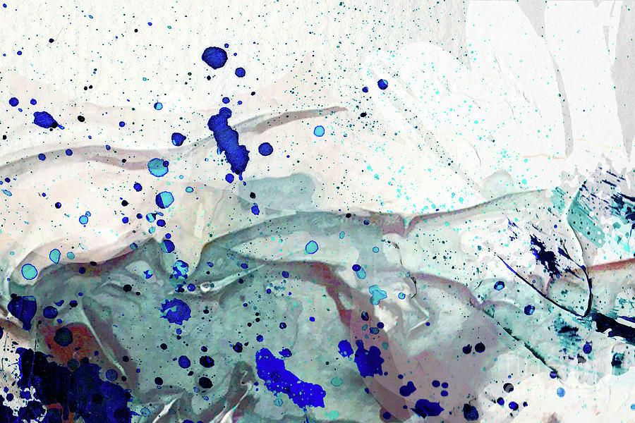 Bluewhite daisy crop1 Digital Art by Deb Nakano
