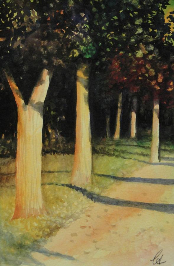 Tree Painting - Bluff City Path by Carrie Auwaerter