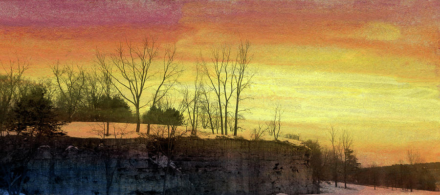 Bluff in Winter Mixed Media by R Kyllo