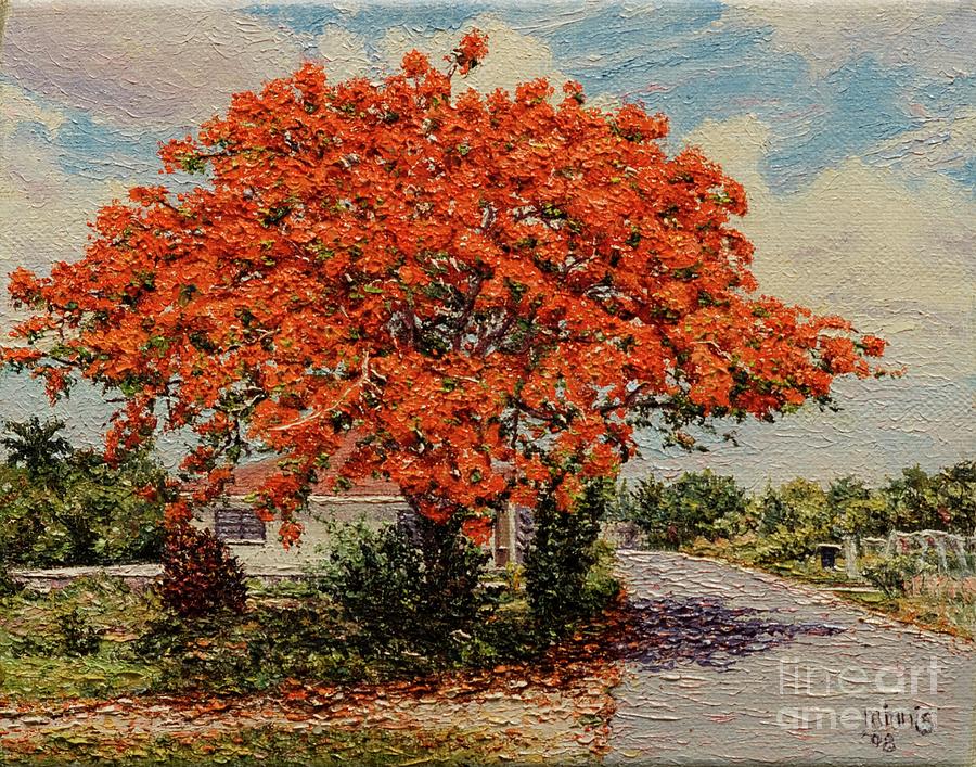 Bluff Poinciana Painting by Eddie Minnis