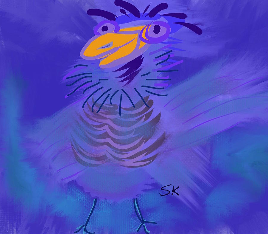 Bluish Bird of Happiness Digital Art by Sherry Killam