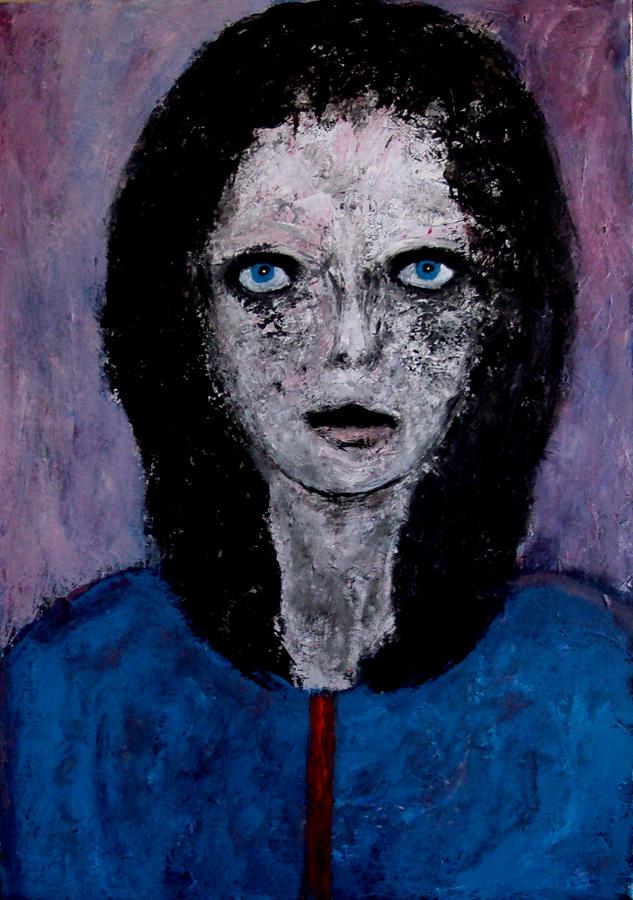 Blue eyes Painting by Katerina Apostolakou