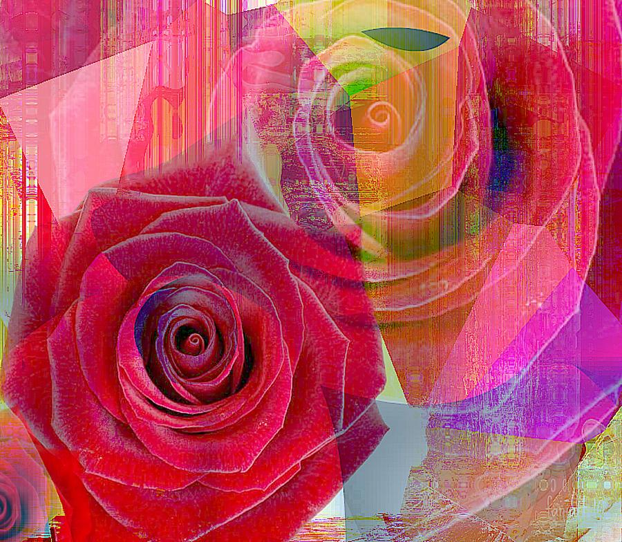 Blushing Rose Mixed Media by Fania Simon