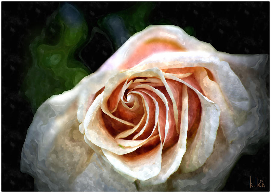 Spring Mixed Media - Blushing Rose by Kimber Lee