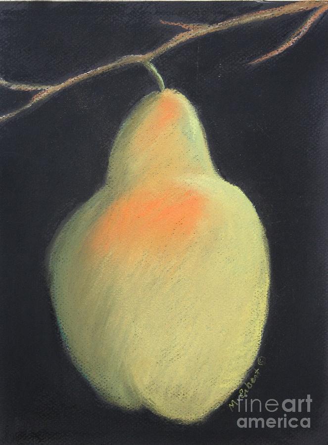Blushing Yellow Pear Painting by Mary Erbert