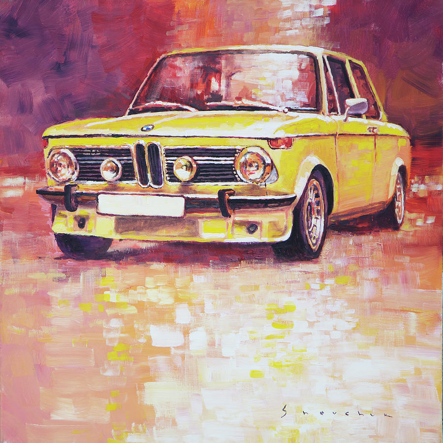 Oil Painting - BMW 2002 Turbo by Yuriy Shevchuk