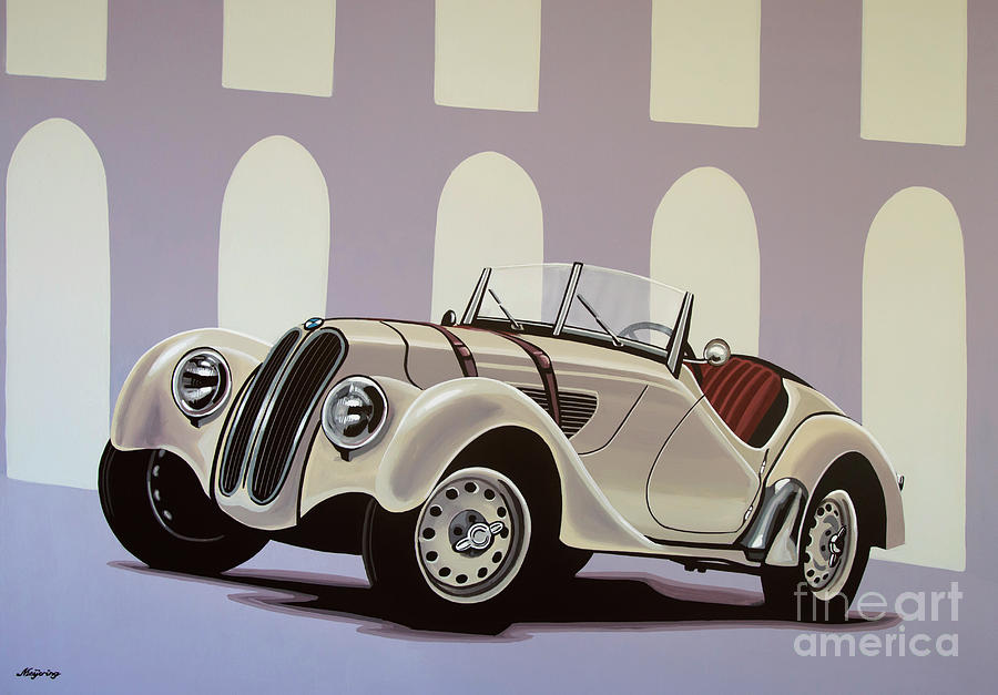 BMW 328 Roadster 1936 Painting Painting by Paul Meijering
