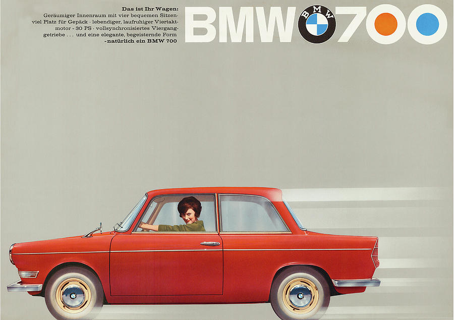 Bmw 700 - Bmw Classic Car - Vintage Car Digital Art