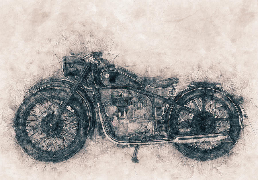 BMW R32 - 1919 - Motorcycle Poster - Automotive Art Mixed Media by Studio Grafiikka