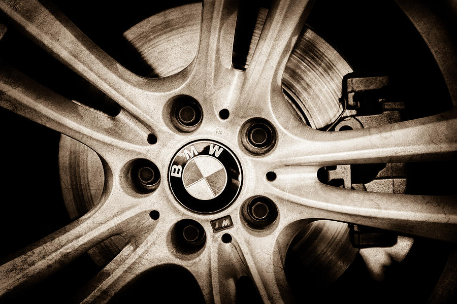 BMW Wheel Emblem -0049s Photograph by Jill Reger