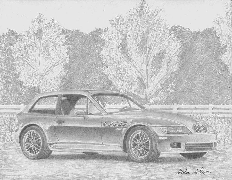  BMW z3 Coupe SPORTS CAR ART PRINT Dibujo por Stephen Rooks