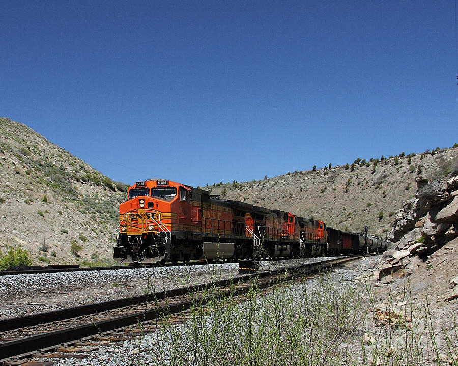 BNSF Freight at West Kyune Utah Photograph by Malcolm Howard