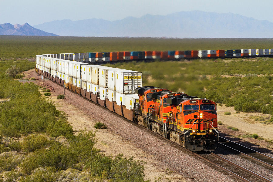 BNSF in the desert Photograph by Peter Crook | Pixels