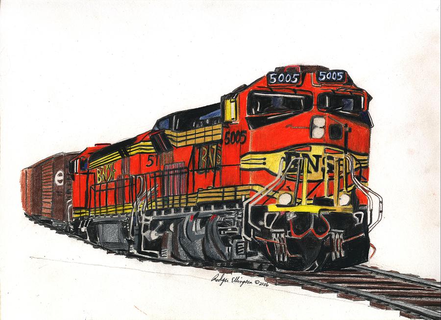 Bnsf Drawing by Rodger Ellingson