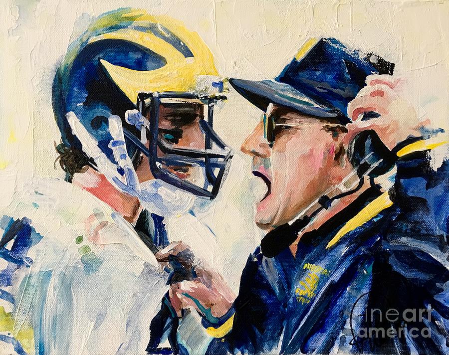 Bo and Harbaugh Painting by Denise Morencie - Fine Art America