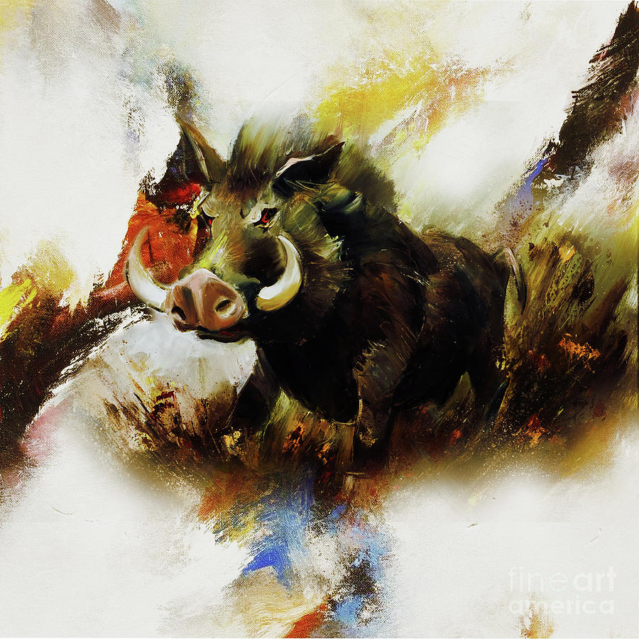 Boar 02 Painting by Gull G