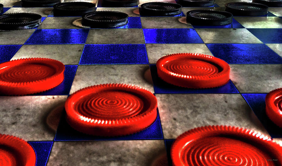 Board Games Checker Board Mixed Media by Lesa Fine